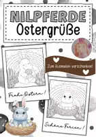 Vorschau - Mal- und Bastelvorlagen - Nilpferdklasse Ostergrüße zum Ausmalen - Deckblatt