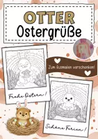 Vorschau - Mal- und Bastelvorlagen - Otterklasse Ostergrüße zum Ausmalen - Deckblatt