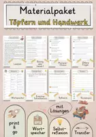 Vorschau - Arbeitsblätter - Töpfern und Handwerk Lesetext mit Fragen + Lösungen Leseverstehen Wortspeicher didaktische Reserve Lesen Leseverständnis - Deckblatt