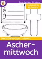 Vorschau - Arbeitsblätter - Aschermittwoch – Katholisches Kirchenjahr Steckbrief & Infotext - Deckblatt