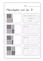 Vorschau - Arbeitsblätter - Malaufgaben mit der 9 - Zerlegungs-Strategie einführen und üben - Deckblatt