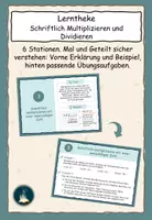 Vorschau - Stationenlernen - Lerntheke: Schriftlich Multiplizieren und Dividieren - Deckblatt
