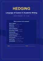 Vorschau - Arbeitsblätter - Hedging: Die Sprache der Vorsicht im wissenschaftlichen Schreiben (B2–C1) - Deckblatt