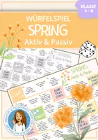 Vorschau - Arbeitsblätter - Aktiv & Passiv 🎲 Frühling Würfelspiel (Spring) - Deckblatt