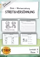 Vorschau - Arbeitsblätter - Ethik - Streit und Versöhnung Klasse 1 - LH5 Werterziehung - Deckblatt