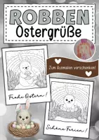 Vorschau - Mal- und Bastelvorlagen - Robbenklasse Ostergrüße zum Ausmalen - Deckblatt