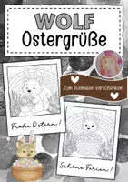 Vorschau - Mal- und Bastelvorlagen - Wolfklasse Ostergrüße zum Ausmalen - Deckblatt