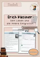 Vorschau - Stundenentwürfe - 2 Unterrichtsstunden: Erich Kästner - innere Emigration - Literatur ab 1933 - Deckblatt