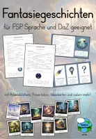 Vorschau - Unterrichtsreihen - riesiges Set: Fantasiegeschichten schreiben - für FSP Sprache und DaZ - Deckblatt