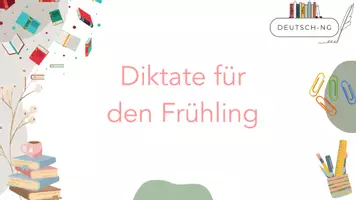Vorschau - Arbeitsblätter - Diktate für den Frühling - Deckblatt