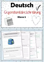Vorschau - Arbeitsblätter - Gegenstände richtig beschreiben – Material für die 5. Klasse - Arbeitsblatt mit Lösungen - Deckblatt