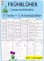 Vorschau - Arbeitsblätter - 5 Frühblüher, Leseverständnis Sachtexte, Klasse 2, 3 - Deckblatt