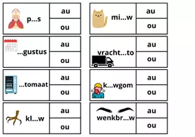Voorbeeld - Spel knijpkaarten au/ou woorden (zelfcorrigerend) - Pagina 2
