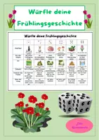 Vorschau - Stundenentwürfe - Eine Frühlingsgeschichte würfeln - Kreatives Schreiben - Würfelgeschichte - Schreibimpluse - Deckblatt