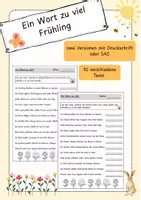 Vorschau - Arbeitsblätter - Materialpaket Leseverstehen und Suchsel Frühling - Deckblatt
