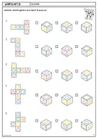 Vorschau - Arbeitsblätter - Würfel & Würfelnetze – Geometrie Arbeitsblätter zu Quader & Ansichten - Seite 3