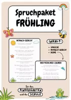 Vorschau - Text - Spruchpaket | der Frühling | Reime | Spruchkarten - Deckblatt