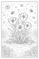 Vorschau - Mal- und Bastelvorlagen - Frühblüher Zwiebelpflanzen Frühling Ausmalbilder - Seite 2