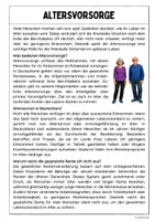 Vorschau - Arbeitsblätter - Altersvorsorge (Sachtext mit Aufgaben) - Seite 1