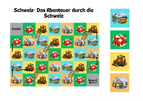 Vorschau - Spiele - Schweiz-Leiterlispiel: Abenteuer durch die Schweiz - Seite 1