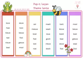 Voorbeeld - Pop it lezen thema lente thema 7 'ik lees met hup en aap' - Pagina 1
