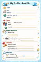 Vorschau - Mal- und Bastelvorlagen - Steckbrief Englisch 5. Klasse – Steckbrief mit Bildfeld | My Profile Worksheet (A1) - Seite 1