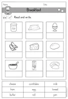 Vorschau - Arbeitsblätter - Breakfast (Frühstück) Arbeitsblatt Read and write differenziert - Englisch kostenlos - Seite 3