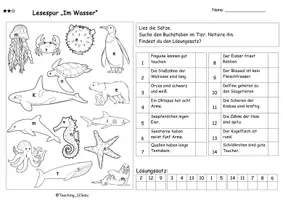 Vorschau - Arbeitsblätter - Lesespur "Wassertiere" (DaZ) - Seite 2