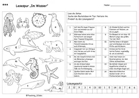 Vorschau - Arbeitsblätter - Lesespur "Wassertiere" (DaZ) - Seite 3