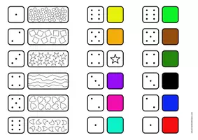 Vorschau - Mal- und Bastelvorlagen - Osterbilder Farben-und Formen würfeln - Seite 1