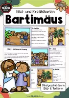 Vorschau - Stationenlernen - Bartimäus / Jesus heilt einen Blinden - Bild- & Erzählkarten - Deckblatt