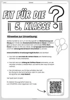 Vorschau - Arbeitsblätter - Wiederholung Deutsch - fit für Klasse 5 - Einstieg / Einführung in den Deutschunterricht / Abschluss Deutsch Klasse 4 - Übung für die Sommerferien (umfassendes Übungsheft und Lösungen) - Seite 1