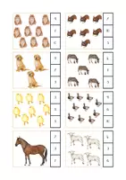 Aperçu - Feuilles d'exercices - Compter de 1 à 10 / thème des animaux de la ferme - Page 2