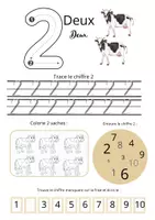 Aperçu - Feuilles d'exercices - Compter de 1 à 10 / thème des animaux de la ferme - Page 3