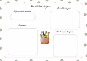 Aperçu - Apprentissages en autonomie - Ma station du jour - ¨Planning modulable du quotidien - Page de couverture