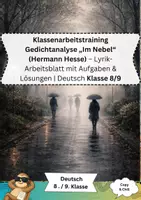 Vorschau - Arbeitsblätter - Gedichtanalyse „Im Nebel“ (Hermann Hesse) Klasse 8/9 - Deckblatt