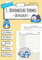 Vorschau - Arbeitsblätter - 3. binomische Formel - Übungsblatt - Deckblatt