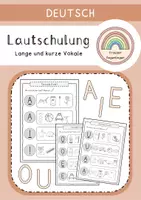 Vorschau - Arbeitsblätter - Lautschulung: Lange und kurze Vokale - Fördermaterial für Vorschule und 1. & 2. Klasse - Deckblatt