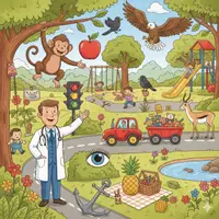 Vorschau - Arbeitsblätter - Wimmelbild mit Gucklochmethode: zum Anlaut A mit differenziertem Material für Klasse 1-3 - Deckblatt