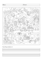 Vorschau - Arbeitsblätter - Materialpaket - Wimmelbild mit Gucklochmethode: zu den Anlauten ABDEFGHI mit differenziertem Material für die Klassen 1 bis 3 - Seite 2
