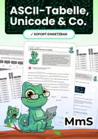 Vorschau - Arbeitsblätter - Binärcode für Text, ASCII-Tabelle & Unicode | Unplugged - Deckblatt
