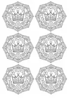 Vorschau - Mal- und Bastelvorlagen - Vokale Mandala (Könige, Selbstklinger) - Seite 2