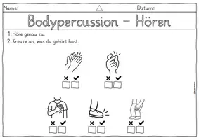 Vorschau - Arbeitsblätter - Bodypercussion Hörübung zweifach differenziert Musikunterricht - Seite 3