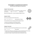 Vorschau - Arbeitsblätter - Sachaufgaben zu quadratischen Funktionen - Deckblatt