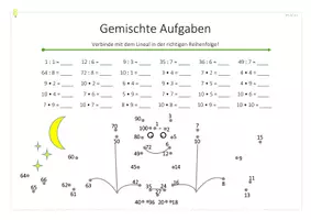 Vorschau - Arbeitsblätter - Multiplikation / Division - Gemischte Aufgaben (Selbstkontrolle) - Seite 1