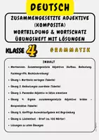 Vorschau - Arbeitsblätter - Zusammengesetzte Adjektive (Komposita) Wortbildung & Wortschatz Übungsheft mit Lösungen - Klasse 4 - Deckblatt