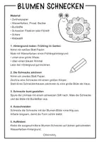 Vorschau - Arbeitsblätter - Bunte Blumen Schnecken - Kunstprojekt im Frühling & Sommer - Seite 1