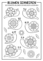 Vorschau - Arbeitsblätter - Bunte Blumen Schnecken - Kunstprojekt im Frühling & Sommer - Seite 2