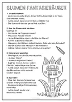 Vorschau - Arbeitsblätter - Blumen Fantasiehäuser Malen - Kunstprojekt im Frühling - Seite 1