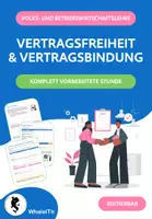 Vorschau - Arbeitsblätter - Vertragsfreiheit & Vertragsbindung - Komplette Unterrichtsstunde - Deckblatt